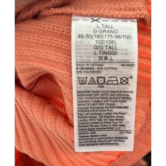 NEW GAP 90s Knit Button Up Scoop Neck Short Tee Burnt Orange Women's Large Tall - Picture 6 of 6